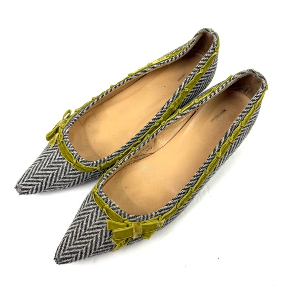 J. Crew Shoes - J Crew Shoes 7.5 Tweed Wool Pointed Heels Slip On Herringbone Womens Italy Made